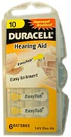 pile auditive Duracell 10